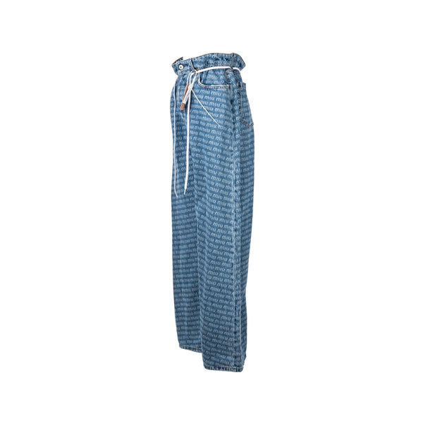 Miu Miu size 27S Denim Jeans with print Cotton light blue