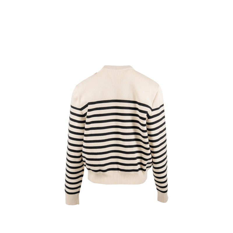 Celine Size L Crew Neck Mariniere Sweater Cotton Multicoloured