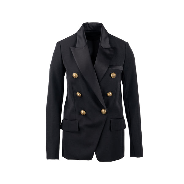 Balmain size 34 classic wool jacket black with gold button