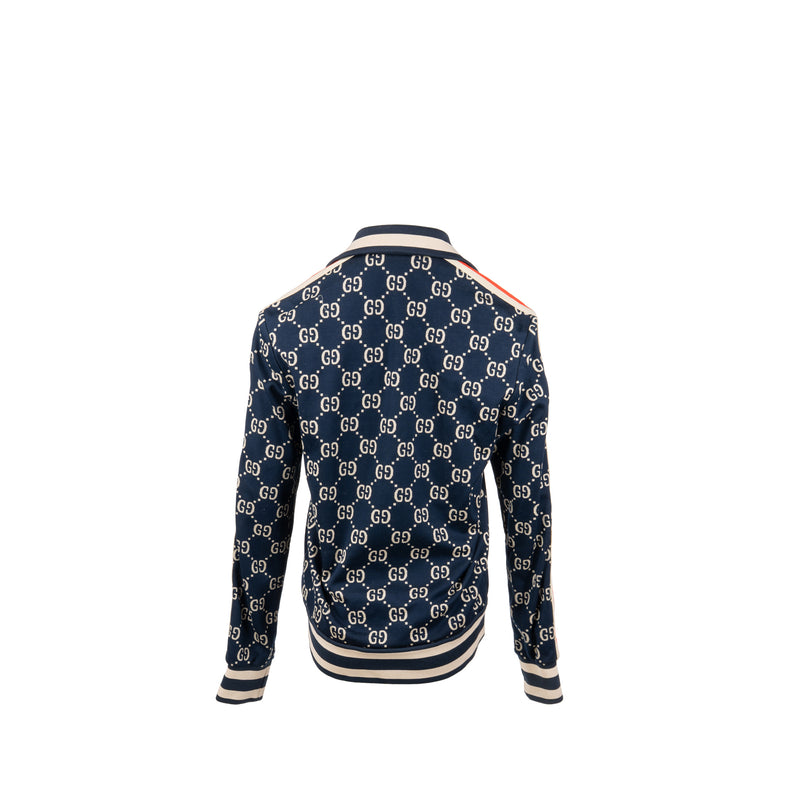 Gucci Size M GG Jacquard Striped Jacket Cotton Multicoloured