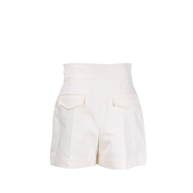 Hermes Size 36 Detail Chaine D’Ancre Short Cotton Blanc