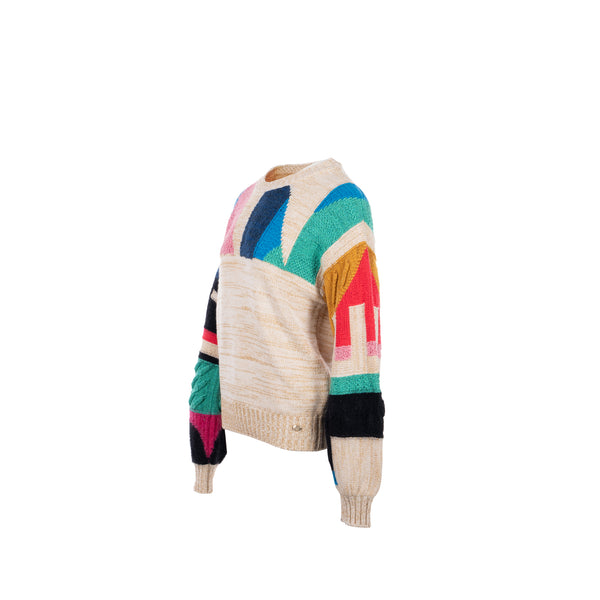 Chanel size 40 cashmere sweater silk/metal polyester Multicolour