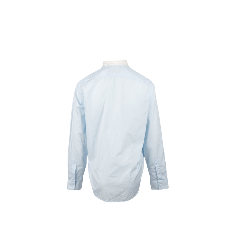 Gucci Size 38 Tuxedo Shirt Cotton Light Blue