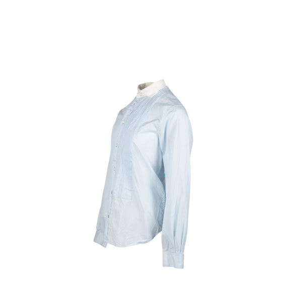 Gucci Size 38 Tuxedo Shirt Cotton Light Blue