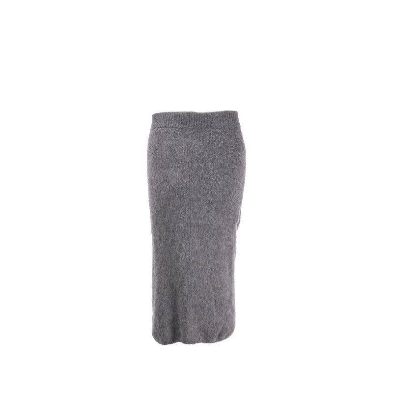 Moncler Size XS Mid-length Pencil Skirt Wool Grey/White