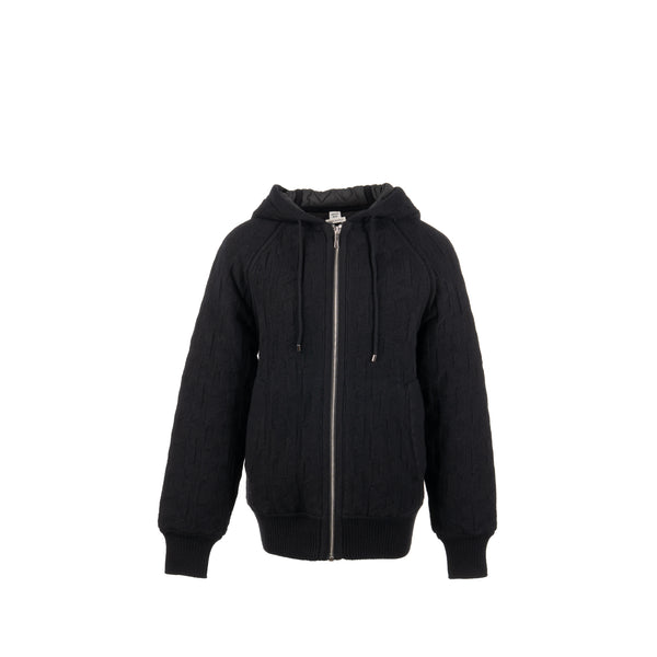 Hermes Size 36 Zip Blouson Jacket Virgin Wool Black