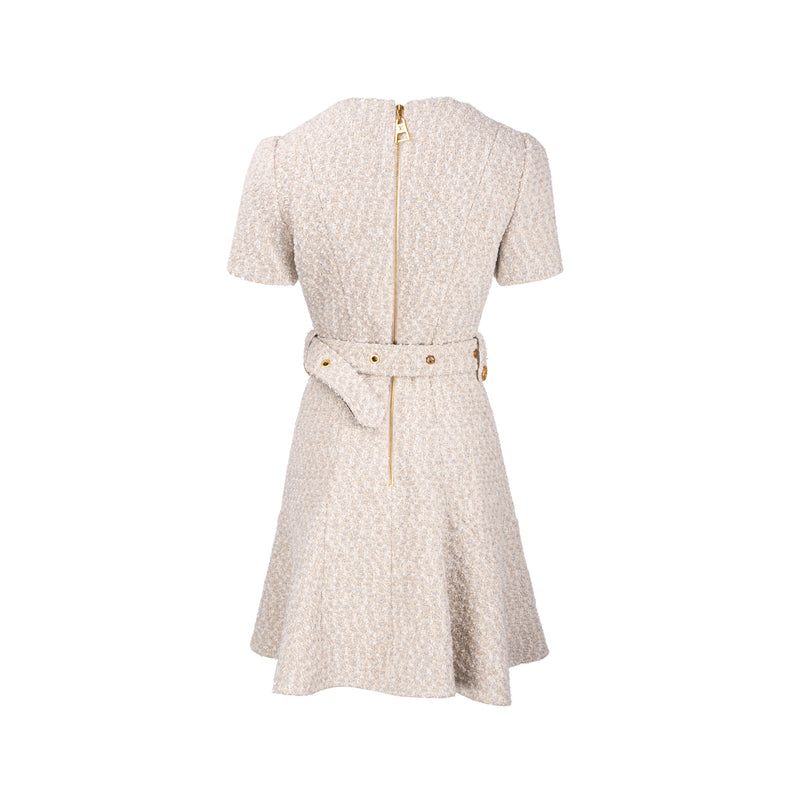 Louis Vuitton size 34 tweed dress Polyamide/ Wool / Cotton cream / silver