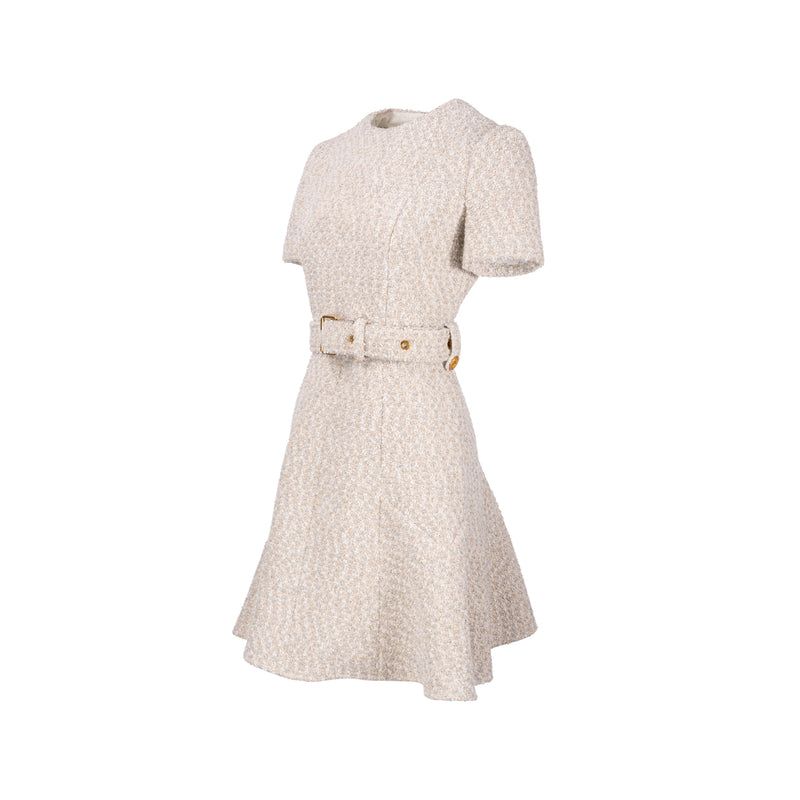 Louis Vuitton size 34 tweed dress Polyamide/ Wool / Cotton cream / silver