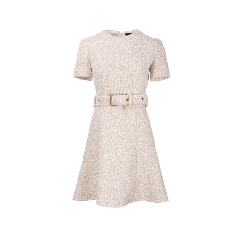 Louis Vuitton size 34 tweed dress Polyamide/ Wool / Cotton cream / silver