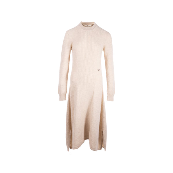 Hermes Size 36 Knit Robe Dress Cashmere Beige Glaise