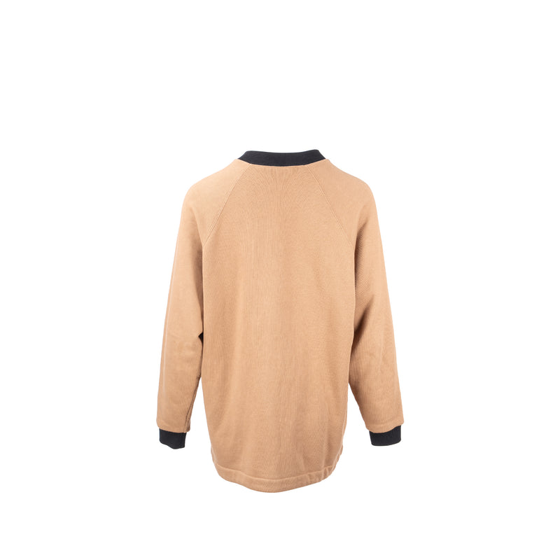GUCCI Size XS Vintage Logo Sweatshirt Cotton Carmel/Multicolour