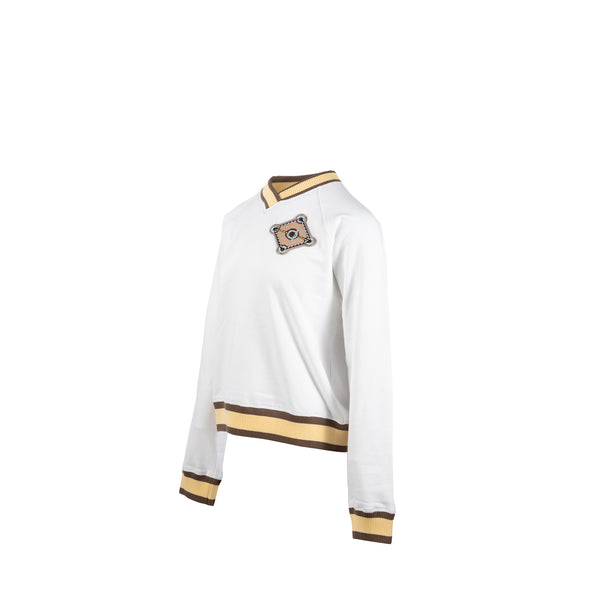 HERMES Size 40 Embroidered Sweatshirt Cotton White/Multicolour
