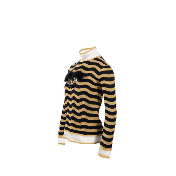 Fendi size IT38 Monster knitwear / sweater Wool black / gold