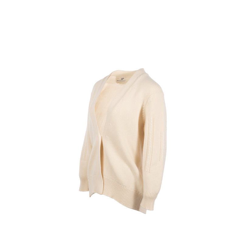 Hermes Size 34 One Button Cardigan Cashmere Off-White