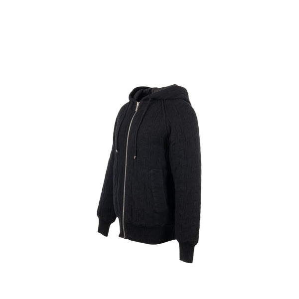 Hermes Size 36 Zip Blouson Jacket Virgin Wool Black
