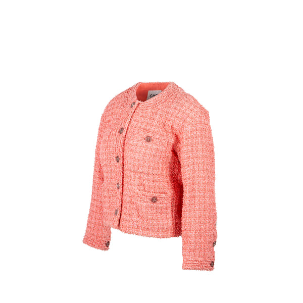 Chanel Size 36 20P Tweed Jacket Pink/Gold