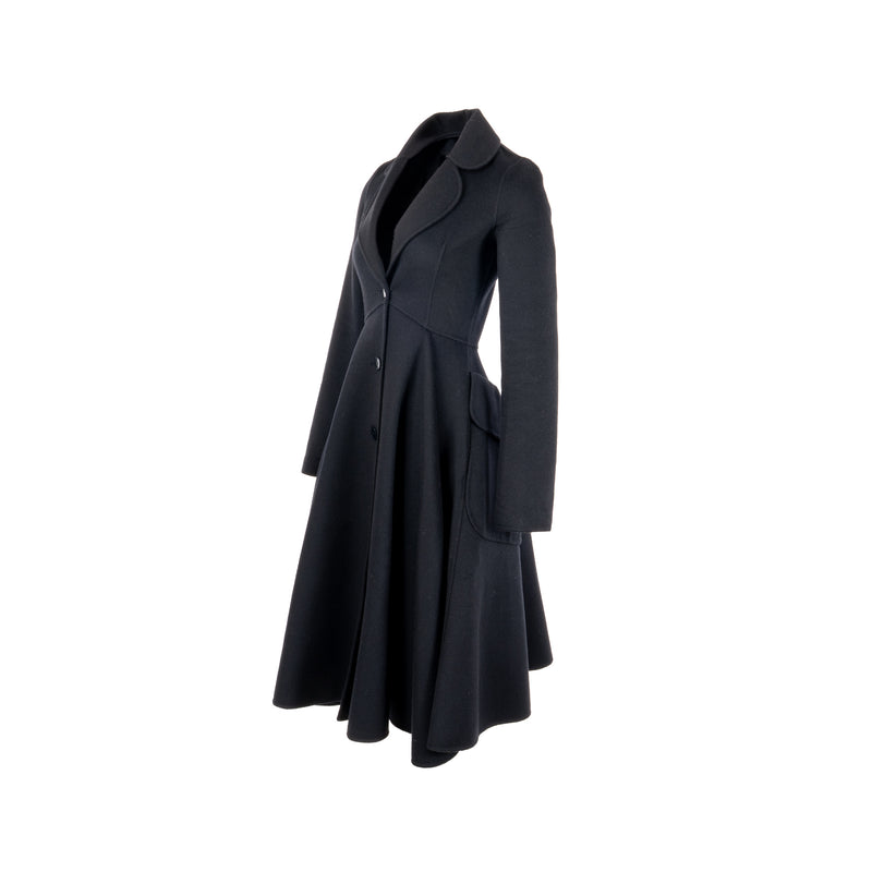 Dior Size 34 Long Coat Wool Black