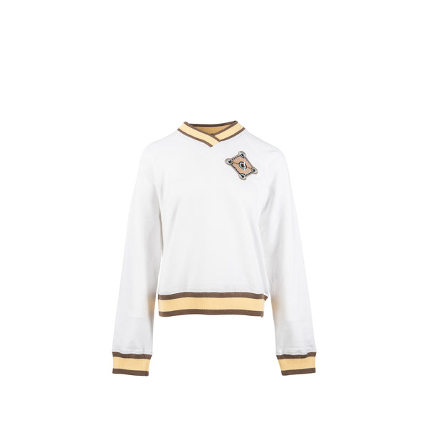 HERMES Size 40 Embroidered Sweatshirt Cotton White/Multicolour