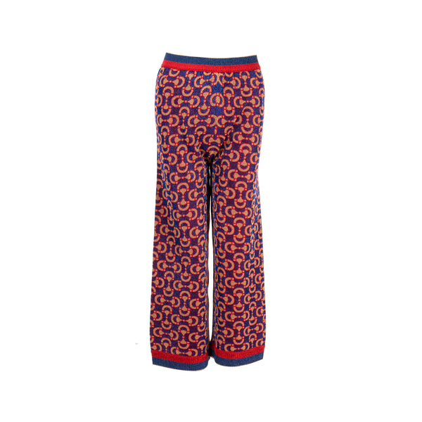 Gucci Size S All-over Patterned Pants Wool / Polyamide Red /Blue/ Multicolour