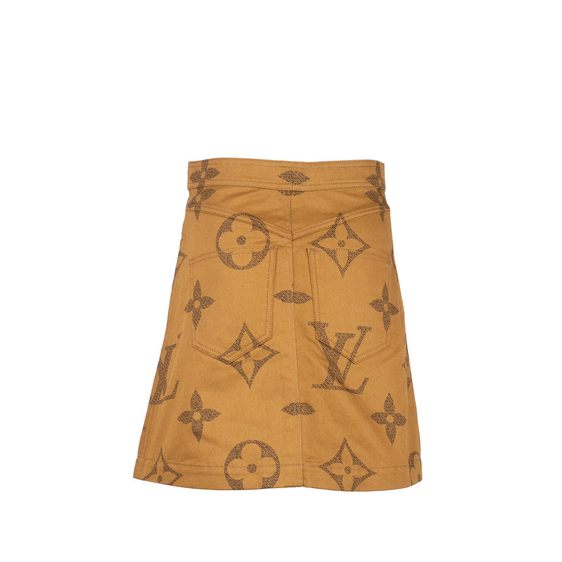 Louis Vuitton Size 36 Giant Monogram Skirt Cotton Brown