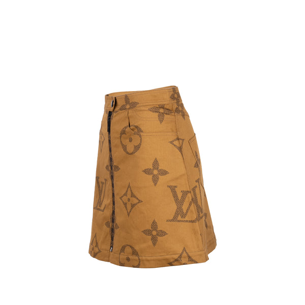 Louis Vuitton Size 36 Giant Monogram Skirt Cotton Brown