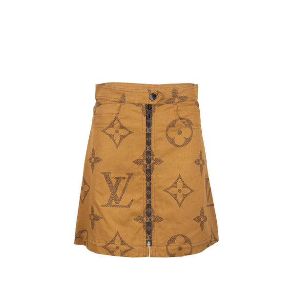 Louis Vuitton Size 36 Giant Monogram Skirt Cotton Brown