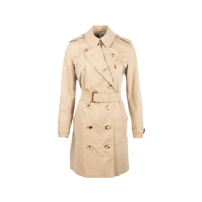 Burberry Size UK8 The Kensington Medium Coat Cotton Brown