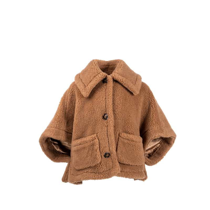 Max Mara Size ML Teddy Cape Camel wool/Silk Brown