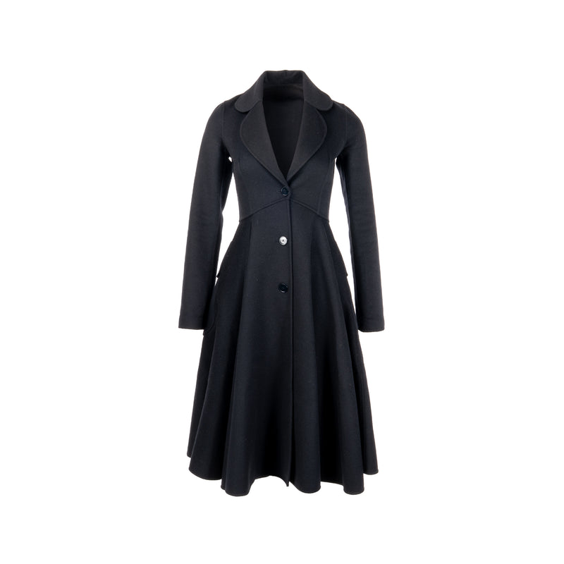 Dior Size 34 Long Coat Wool Black