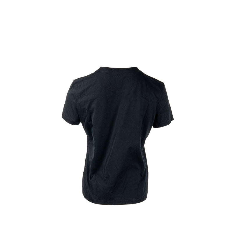 Hermes Size 38 Droit Pochette Brodee T-Shirt Cotton Black