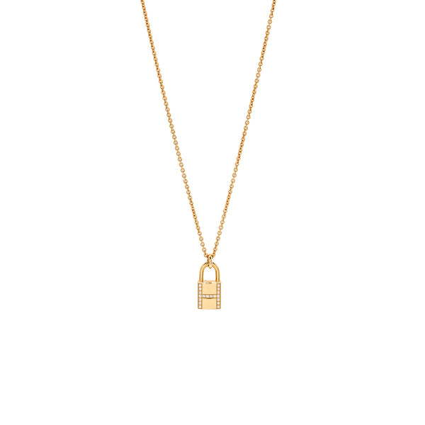 Hermes Amulettes Cadenas Pendant Rose Gold, Diamonds