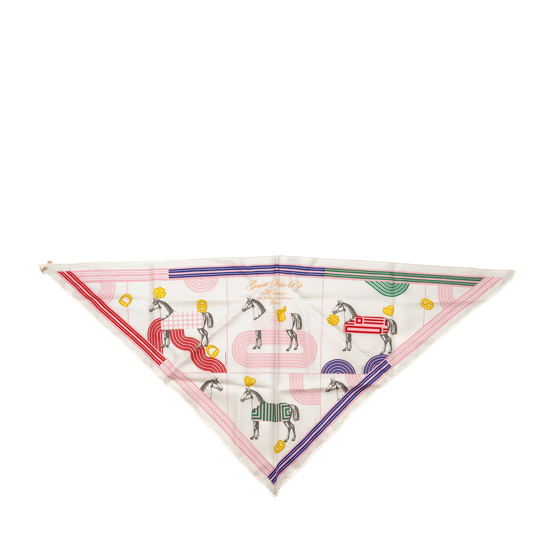 Hermes Garde Robe Pop Triangle Silk Scarf Multicolour