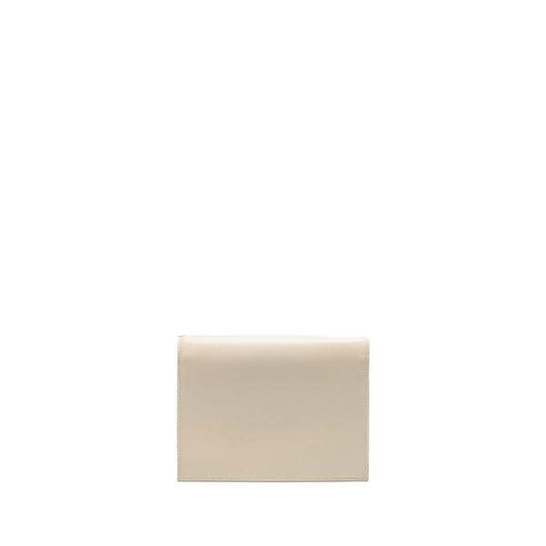 Saint Laurent/YSL Cassandra Chain Wallet Calfskin White GHW