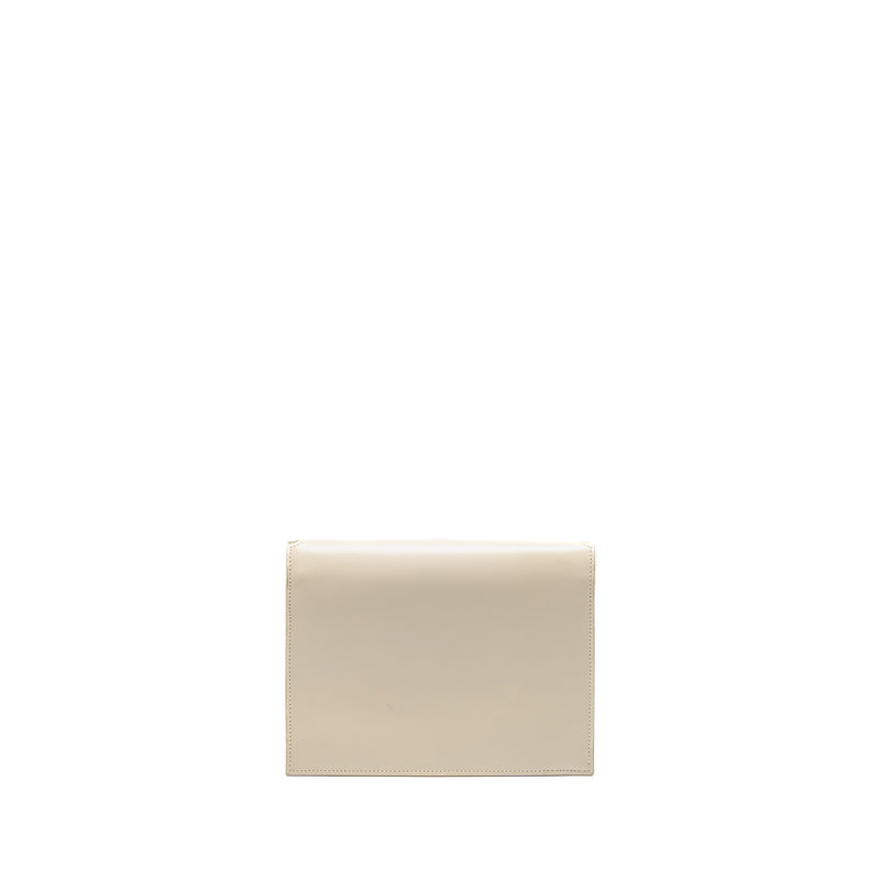 Saint Laurent/YSL Cassandra Chain Wallet Calfskin White GHW