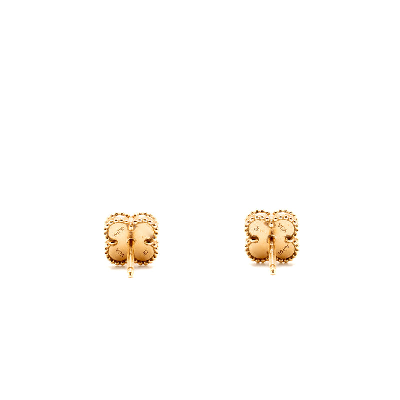 Van Cleef & Arpels Sweet Alhambra Earstuds Rose Gold, Carnelian