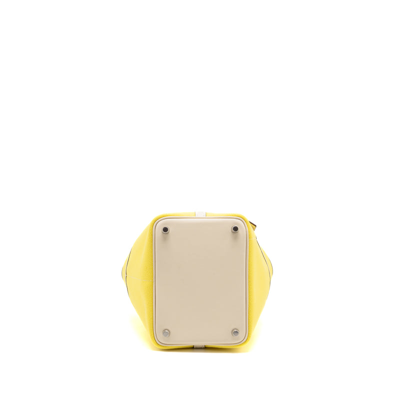 Hermes Cargo Picotin 18 Lock Bag Canvas/Swift Jaune Citron/Nata SHW Stamp U