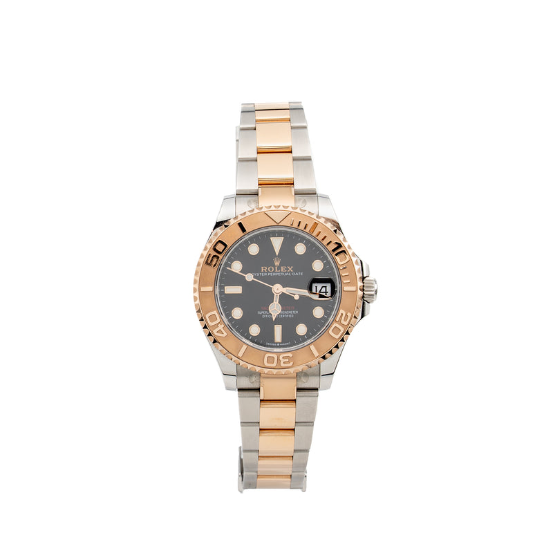 Rolex Yacht-Master 37 Oystersteel, Everose Gold Intense Black Dial Oyster Bracelet Model: 268621
