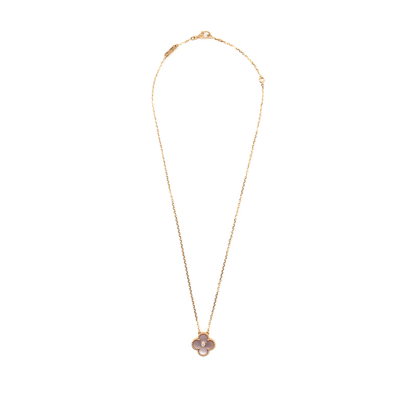 VAN CLEEF & ARPELS 2025 HOLIDAY PENDANT PINK MOTHER OF PEARL ROSE GOLD WITH DIAMOND