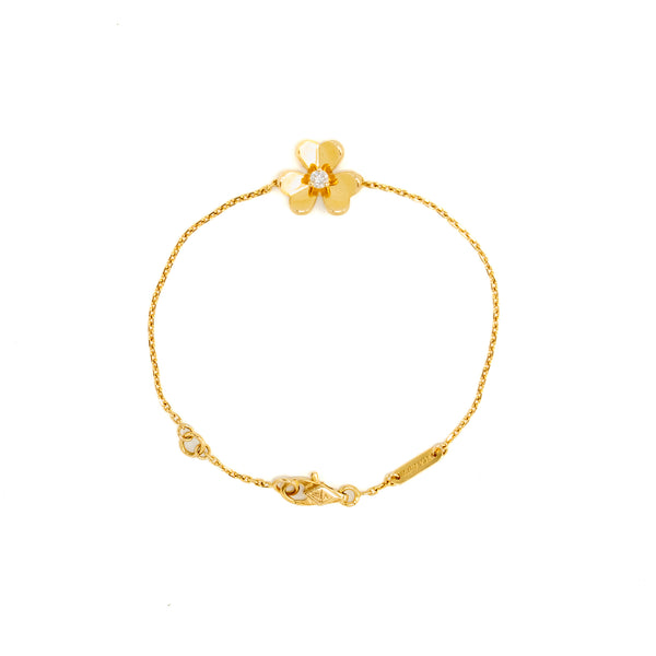 Van Cleef & Arpels Frivole Bracelet, Mini Model, Yellow Gold/Diamond