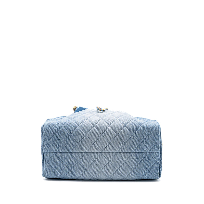 Chanel 25 Medium Handbag Washed Denim Blue GHW (Microchip)