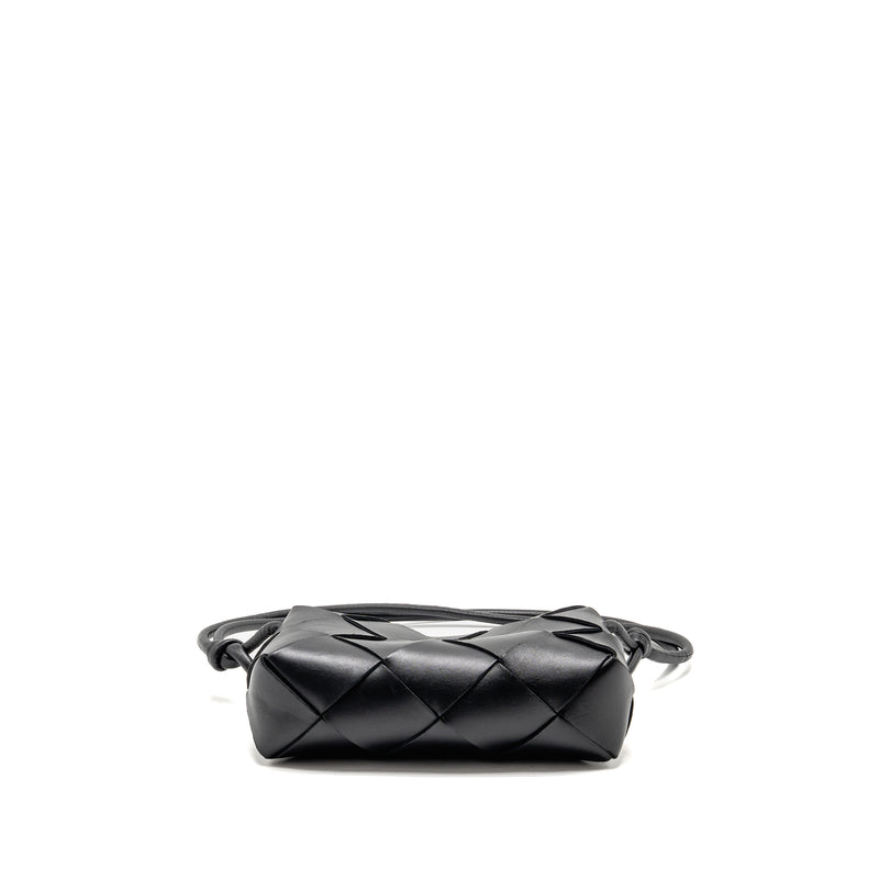 Bottega Veneta Cassette Camera Bag Smooth Intreccio Leather Black GHW