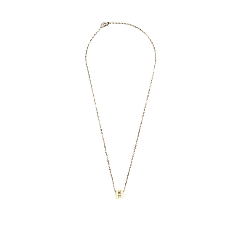 Hermes Mini Pop H Pendant blanc GHW