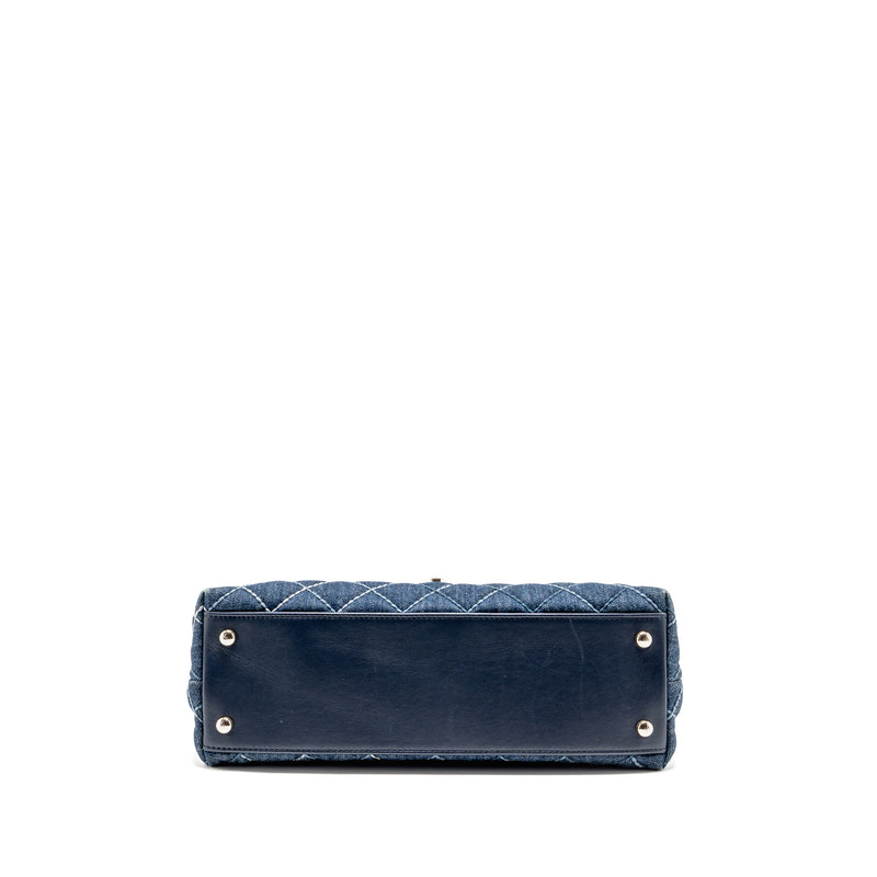 Chanel Medium Coco Handle Denim/Leather Blue SHW
