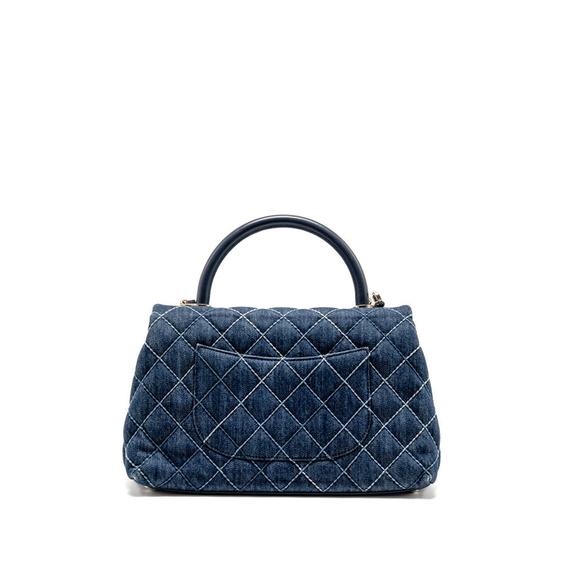 Chanel Medium Coco Handle Denim/Leather Blue SHW