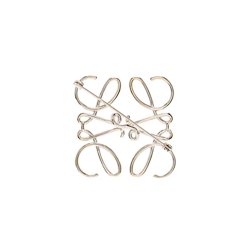 Loewe anagram brooch silver tone