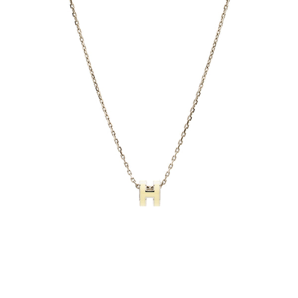 Hermes Mini Pop H Pendant blanc GHW