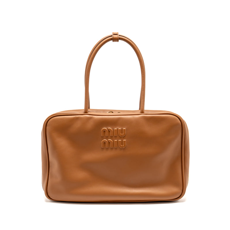 Miu Miu Large Beau Bag Calfskin Cognac GHW