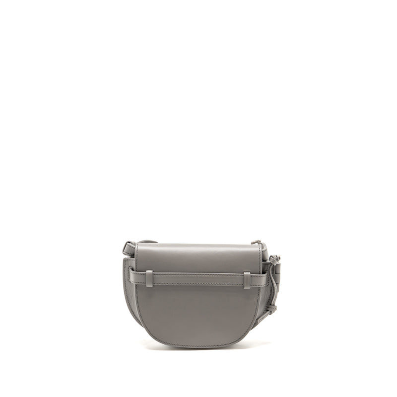 Loewe Mini Gate Dual Bag Soft Calfskin with Jacquard Strap Grey SHW