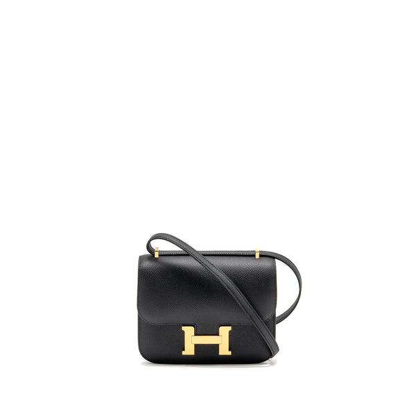 Hermes Mini Constance epsom black GHW stamp K