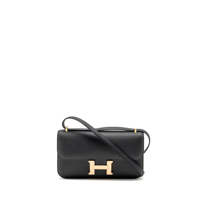 HERMES Constance Elan Epsom Black RGHW Stamp W